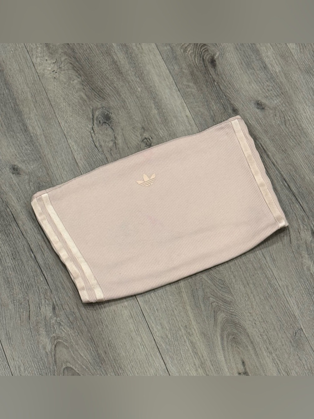 Adidas Casual Pale Pink Ribbed Strapless Athletic Summer Vacation Tube Top